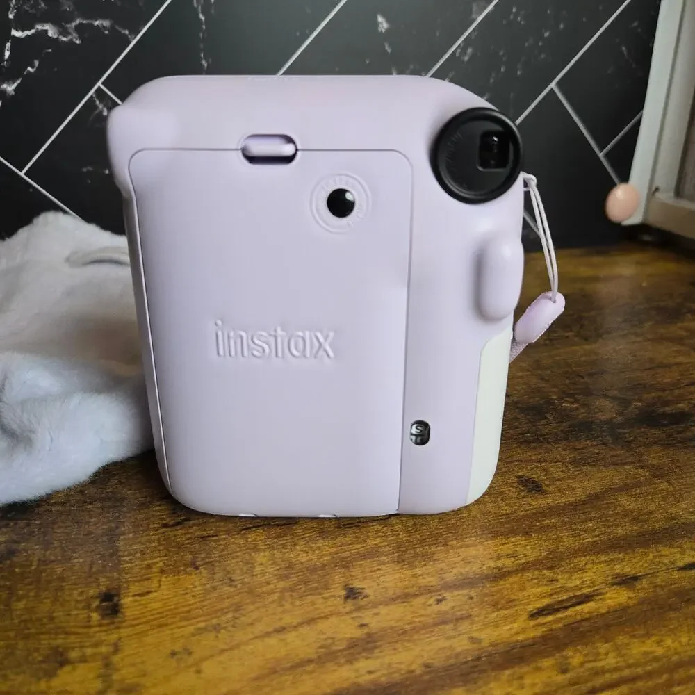 Fujifilm Instax Mini 12 Blossom Pink Instant Camera Powers On w/ Fuzzy Bag